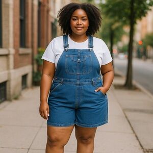 Vintage CHEROKEE Women's plus size 18W  Blue Denim adjustable Shortalls